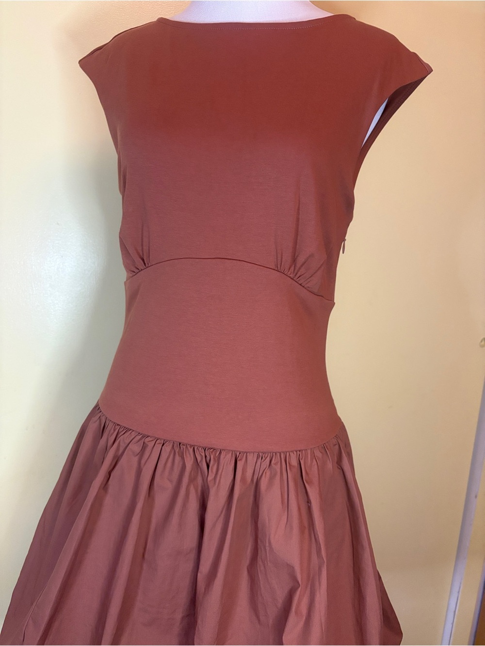 J. Crew Mixy Bubble Hem Rust Sleeveless Dress - Picture 10 of 13